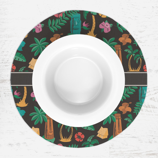 Hawaiian Masks Round Linen Placemats - LIFESTYLE (single)