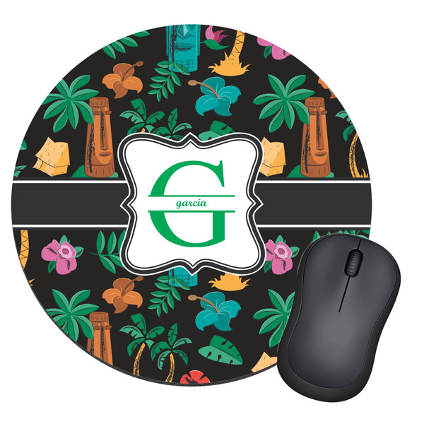 Custom Hawaiian Masks Round Mouse Pad (Personalized)