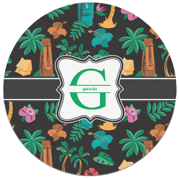 Hawaiian Masks Round Mousepad - APPROVAL
