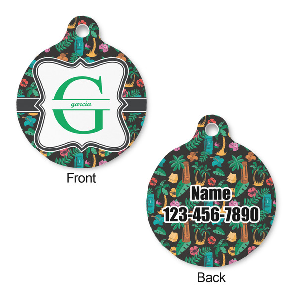 Hawaiian Masks Round Pet ID Tag - Large - Approval