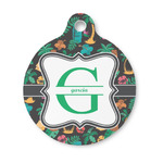 Hawaiian Masks Round Pet ID Tag - Small (Personalized)