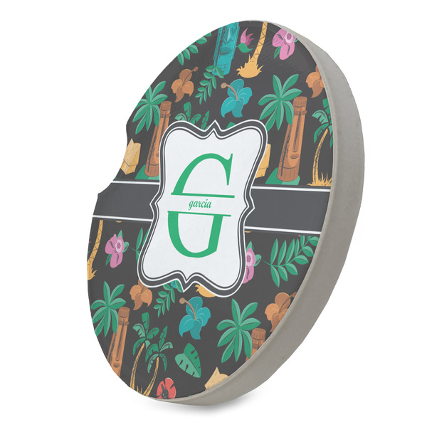 Hawaiian Masks Sandstone Car Coaster - STANDING ANGLE