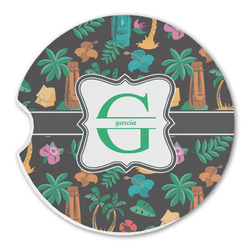 Hawaiian Masks Sandstone Car Coaster - Single (Personalized)