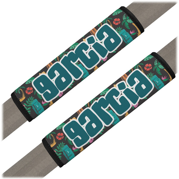 Custom Hawaiian Masks Seat Belt Covers (Set of 2) (Personalized)