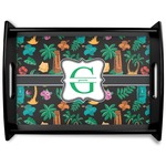 Hawaiian Masks Black Wooden Tray - Large (Personalized)