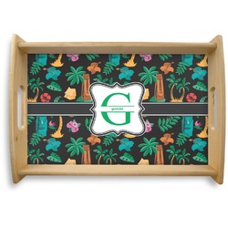 Hawaiian Masks Natural Wooden Tray - Small (Personalized)