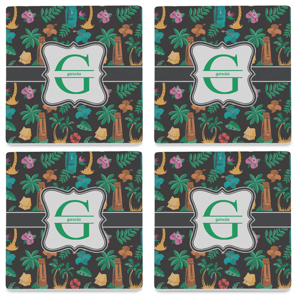 Hawaiian Masks Set of 4 Sandstone Coasters - See All 4 View