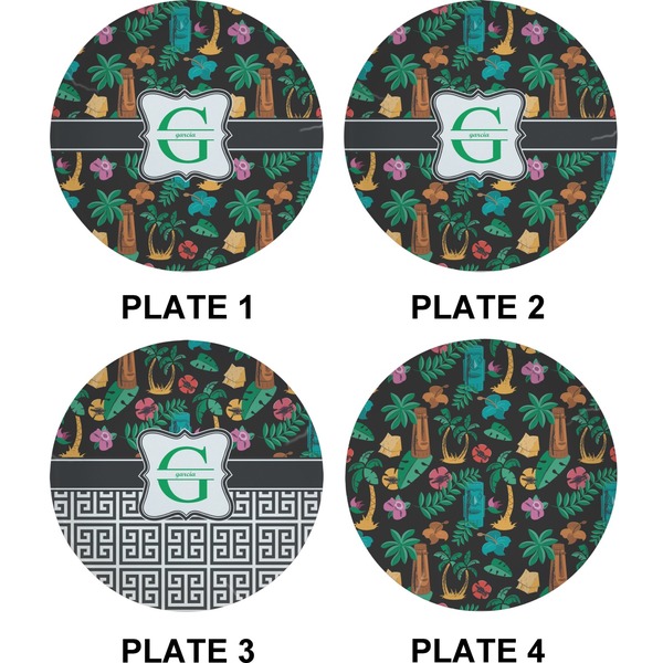 Hawaiian Masks Set of Appetizer / Dessert Plates (Approval)