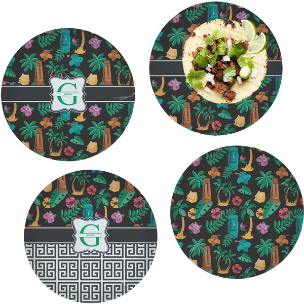 Hawaiian Masks Set of Lunch / Dinner Plates