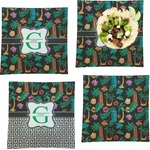 Hawaiian Masks Set of 4 Glass Square Lunch / Dinner Plate 9.5" (Personalized)