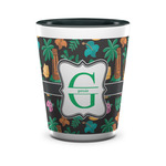 Hawaiian Masks Ceramic Shot Glass - 1.5 oz - Two Tone - Set of 4 (Personalized)