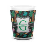 Hawaiian Masks Ceramic Shot Glass - 1.5 oz - White - Set of 4 (Personalized)