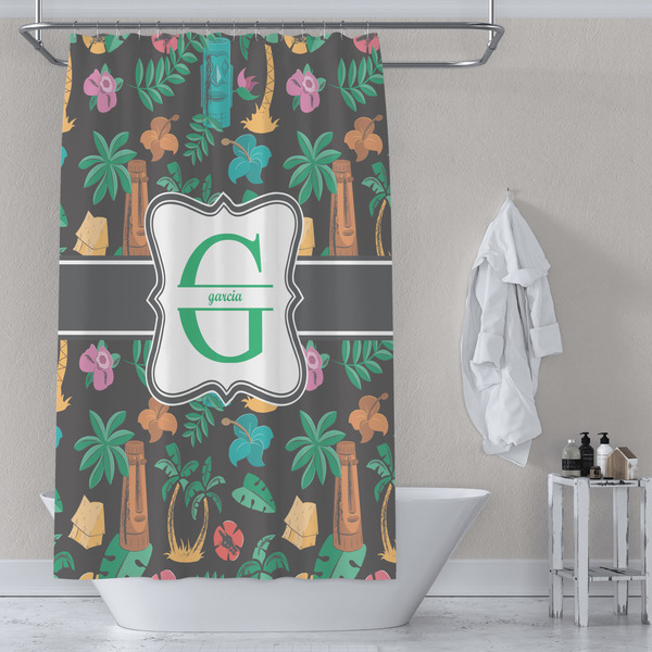 Hawaiian Masks Shower Curtain Lifestyle