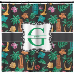 Hawaiian Masks Shower Curtain - 71" x 74" (Personalized)