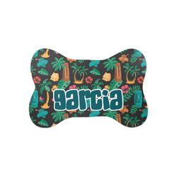 Hawaiian Masks Bone Shaped Dog Food Mat (Small) (Personalized)
