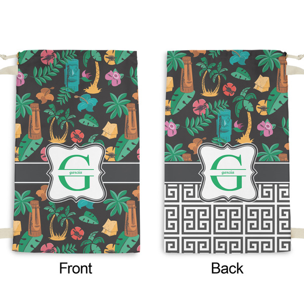 Hawaiian Masks Small Laundry Bag - Front & Back View