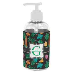Hawaiian Masks Plastic Soap / Lotion Dispenser (8 oz - Small - White) (Personalized)