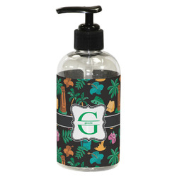 Hawaiian Masks Plastic Soap / Lotion Dispenser (8 oz - Small - Black) (Personalized)