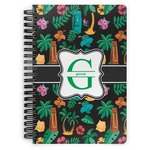 Hawaiian Masks Spiral Notebook - 7x10 w/ Name and Initial