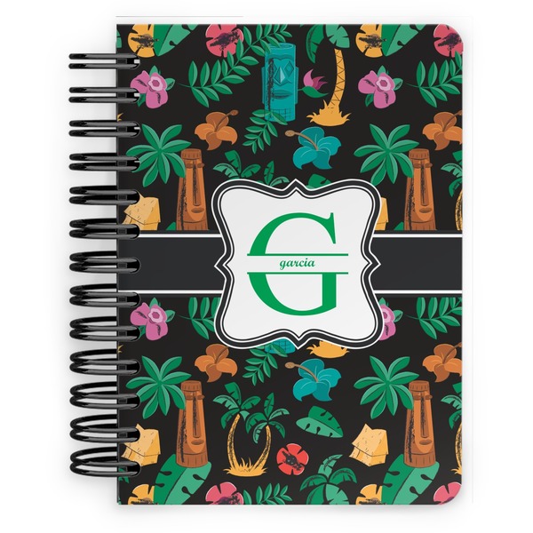 Custom Hawaiian Masks Spiral Notebook - 5x7 w/ Name and Initial