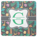 Hawaiian Masks Square Rubber Backed Coaster (Personalized)