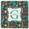 Hawaiian Masks Square Rubber Backed Coaster (Personalized)