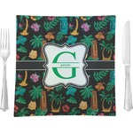 Hawaiian Masks Glass Square Lunch / Dinner Plate 9.5" (Personalized)