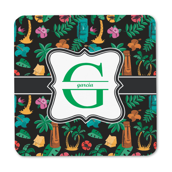 Hawaiian Masks Square Fridge Magnet - FRONT