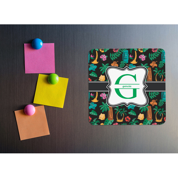 Hawaiian Masks Square Fridge Magnet - LIFESTYLE