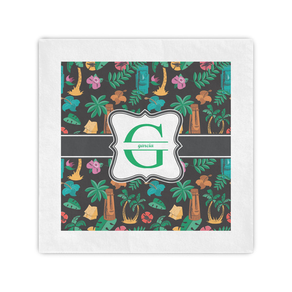 Custom Hawaiian Masks Standard Cocktail Napkins (Personalized)
