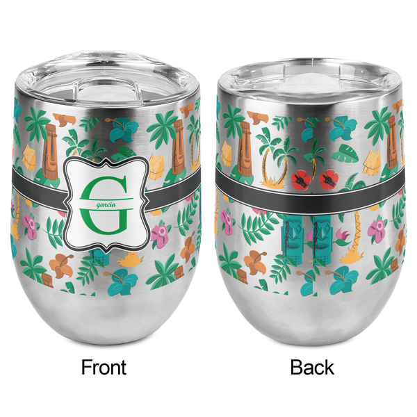 Hawaiian Masks Stemless Wine Tumbler - Full Print - Approval
