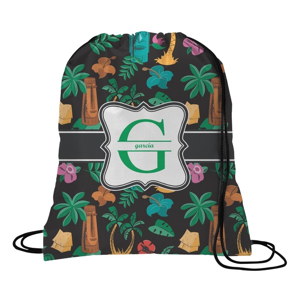 Custom Hawaiian Masks Drawstring Backpack - Large (Personalized)