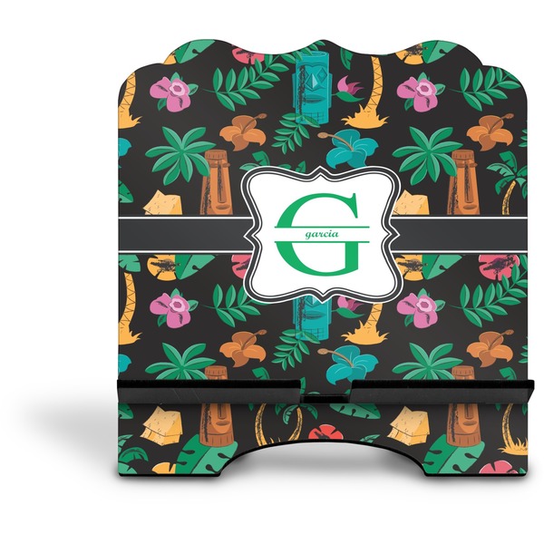 Hawaiian Masks Stylized Tablet Stand - Front without iPad