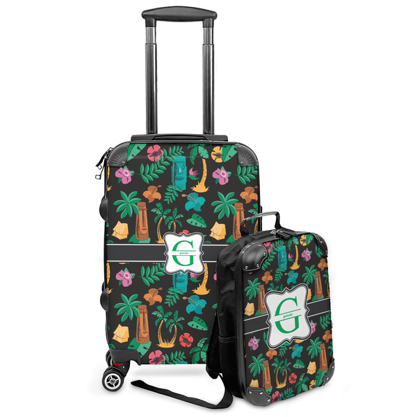 Custom Hawaiian Masks Kids 2-Piece Luggage Set - Suitcase & Backpack (Personalized)