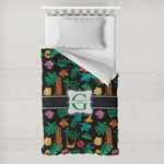 Hawaiian Masks Toddler Duvet Cover w/ Name and Initial