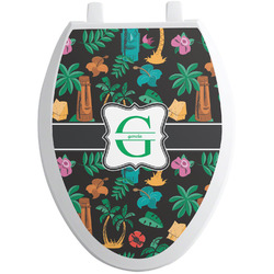 Hawaiian Masks Toilet Seat Decal - Elongated (Personalized)