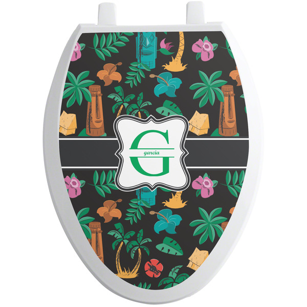 Custom Hawaiian Masks Toilet Seat Decal - Elongated (Personalized)