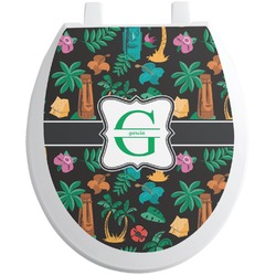 Hawaiian Masks Toilet Seat Decal (Personalized)