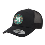 Hawaiian Masks Trucker Hat - Black (Personalized)
