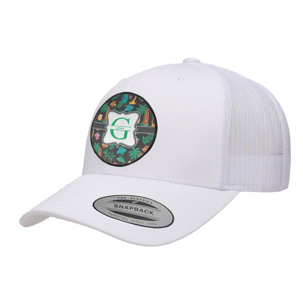 Custom Hawaiian Masks Trucker Hat - White (Personalized)