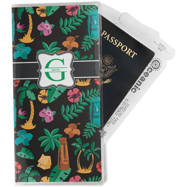Custom Hawaiian Masks Travel Document Holder