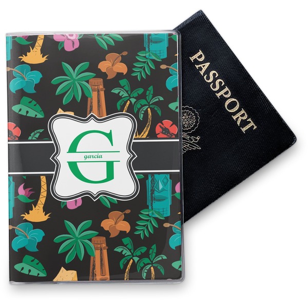 Custom Hawaiian Masks Vinyl Passport Holder (Personalized)