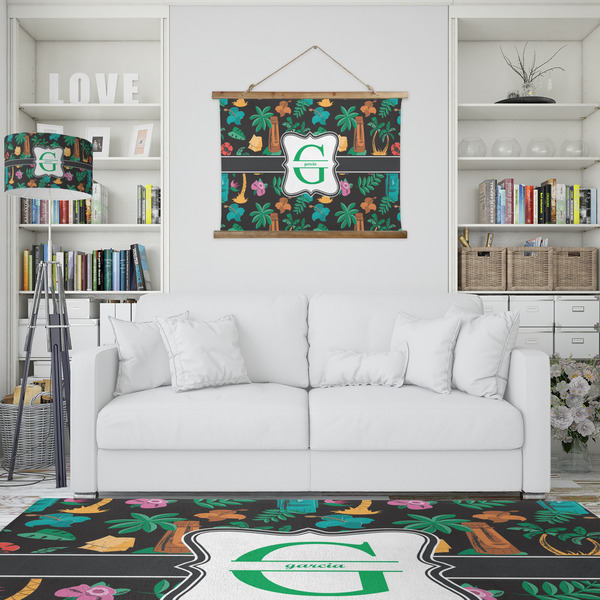 Hawaiian Masks Wall Hanging Tapestry - IN CONTEXT