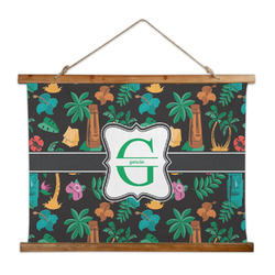 Hawaiian Masks Wall Hanging Tapestry - Wide (Personalized)