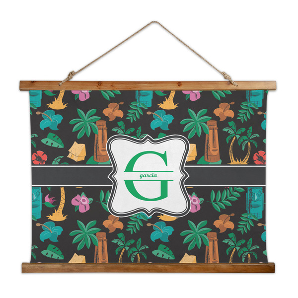 Custom Hawaiian Masks Wall Hanging Tapestry - Wide (Personalized)