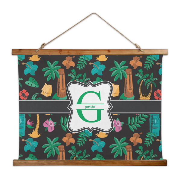 Custom Hawaiian Masks Wall Hanging Tapestry - Wide (Personalized)