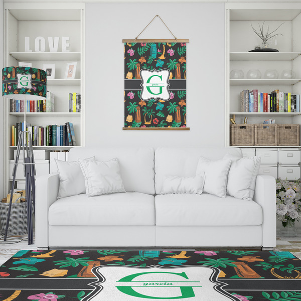 Hawaiian Masks Wall Hanging Tapestry - Portrait - IN CONTEXT