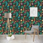 Hawaiian Masks Wallpaper & Surface Covering (Water Activated - Removable)