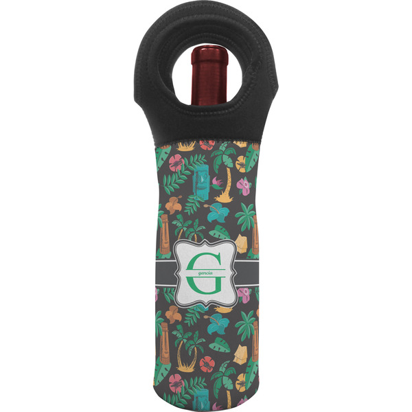 Custom Hawaiian Masks Wine Tote Bag (Personalized)