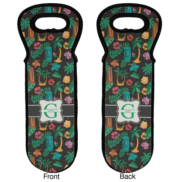 Hawaiian Masks Wine Tote Front & Back